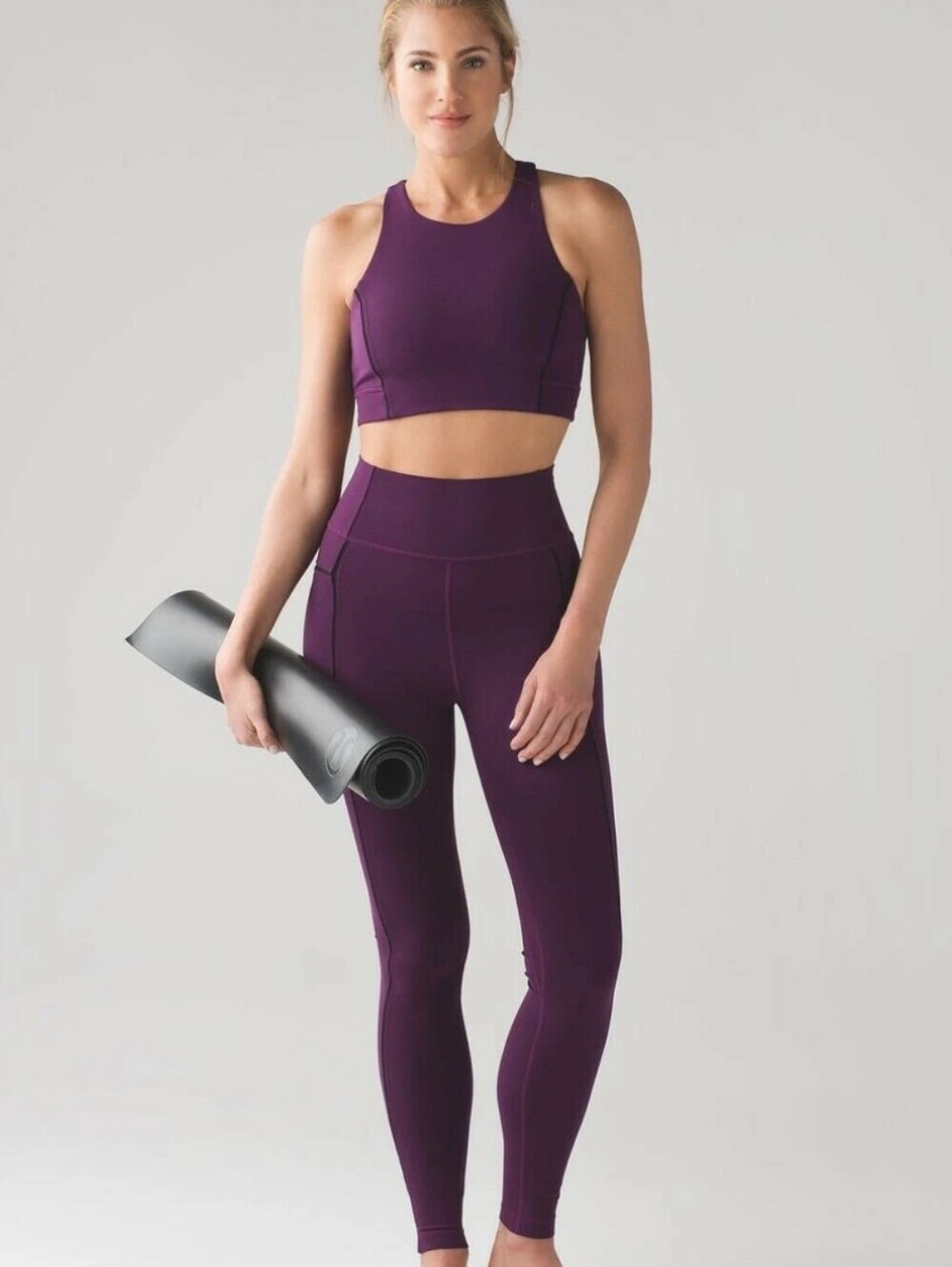 Lululemon Simply Bare Tight size 2 Darkest Magenta  Purple Yoga Pants